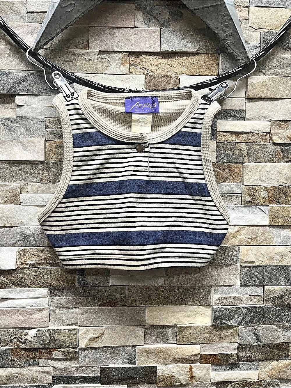 AERO Striped Tank Top Blue & White Small